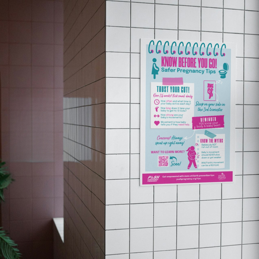 "Potty Poster" Empowered Pregnancy Tips Bathroom Poster - English | Spanish